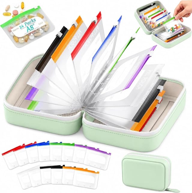 Pillen-organizer A8 Wasserdicht, Apotheker-etui 14 Medikamenten-taeschchen, Reise Erste Hilfe Praktisch