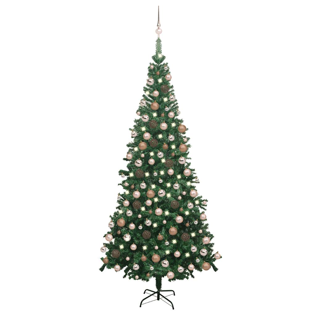 Vidaxl Artificial Pre-lit Christmas Tree With Ball Set L 240 Cm Green