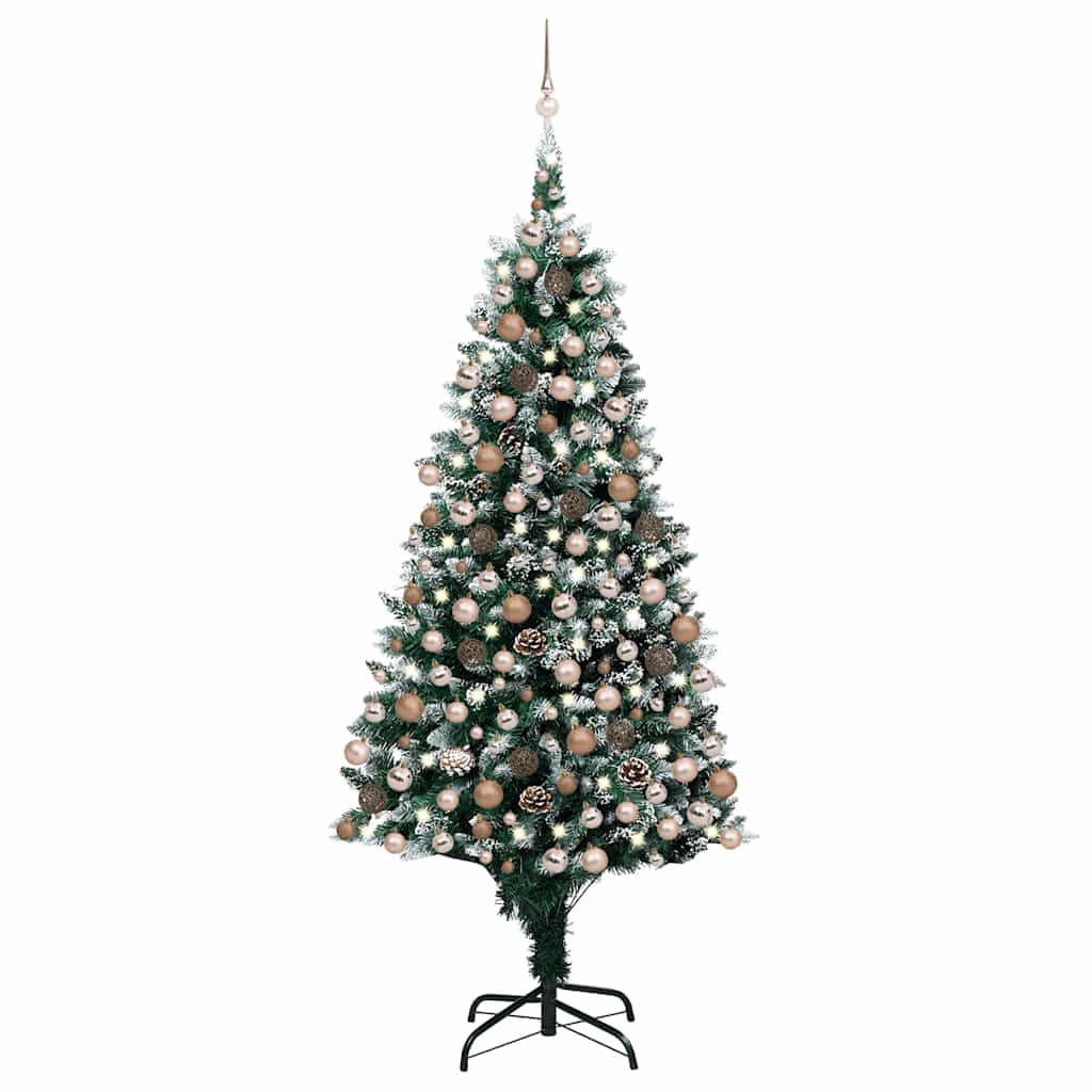 Vidaxl Artificial Christmas Tree With Leds&ball Set&pine Cones 240 Cm