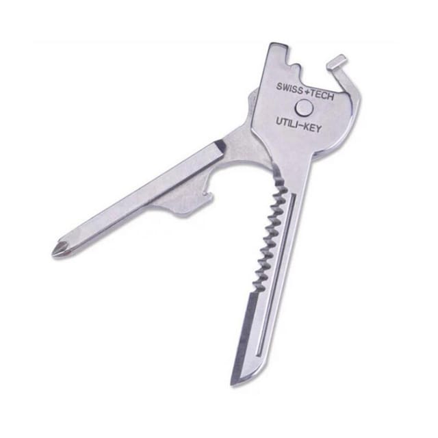 Stück Multifunktionswerkzeug 6-in-1 Aus Edelstahl, Inklusive Schlüsselanhänger, Taschenmesser, Minimesser, Auspackmesser, Schraubendreher Und Überlebenswerkzeug, Silberfarben