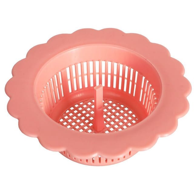 Blumenförmiger Spülbecken-abflusssieb, Haarfänger, Badewannen-bodenfilter Mit Zylindrischem Grifflochfilter Für Bad/küche (rosa)