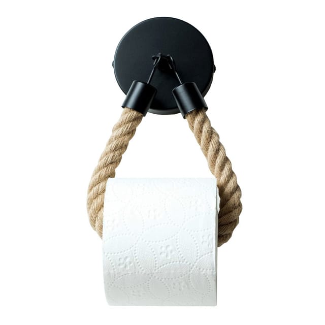 Handtuchhalter/toilettenpapierhalter Aus Hanfseil Fürs Badezimmer (schwarz)