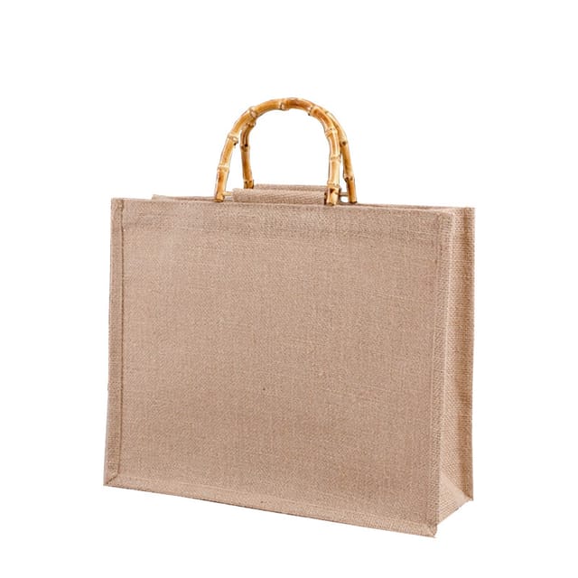 Tragbare Schultertasche, Tragetasche Aus Natürlichem Jute, Perfekt Zum Einkaufen, Picknicken, Verschenken, Reisen, Strand – 26 X 27 X 10 Cm