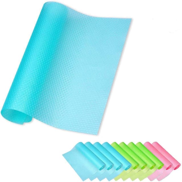 12-teiliges Kühlschrank-set: Salat- Und Gemüsematte, Rutschfeste Kühl- Und Schubladenmatte, Waschbar, Ideal Zum Selbermachen, Für Kleiderschrank, Schuhe, Tische Und Schubladen – Blau, Grün, Pink