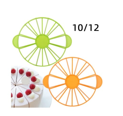 2 Stück Kuchenteiler 10/12 Kuchenausgleicher Kuchenteiler Backwerkzeuge - Orange + Grün