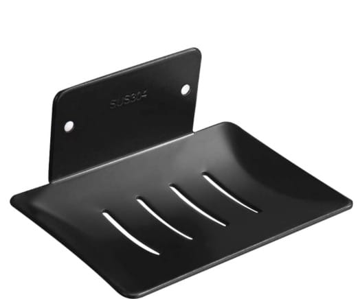 Wandmontierte Seifenschale, Selbstklebend, Mit Seifenablage, Seifenhalter Aus Edelstahl Zur Wandmontage, Kein Bohren Erforderlich, Für Dusche, Küche, Badezimmer (schwarz)