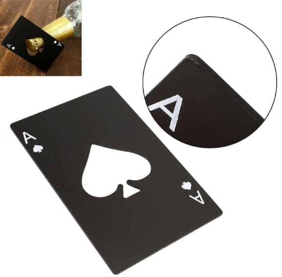Set Mit 10 Flaschenöffnern Aus Edelstahl Für Kreditkarten, Casino-größe, Bierflaschenöffner (schwarz)