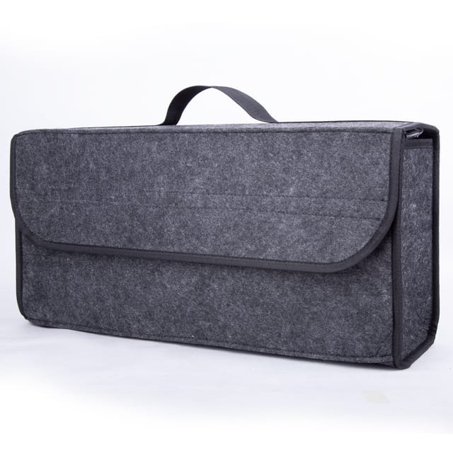 Multifunktionale Kofferraumtasche, Faltbar, Aus Weichem Filz, 50 × 17 × 24 Cm (grau)