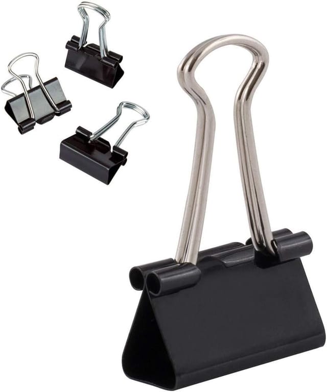 12er-set Dokumentenklammern 25 Mm Multifunktionale Büroklammerbox Binderclips Metall-büroklammern Für Zeichnungen, Notizen, Briefe Und Bürobedarf Schwarz