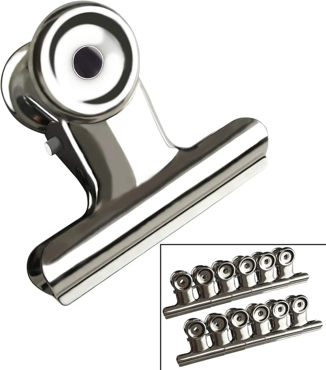 Runde Papierbindeklammern (38 Mm), Silberfarbene Metall-aktenklammern, Büro- Und Haushaltsbedarf – 12 Stück
