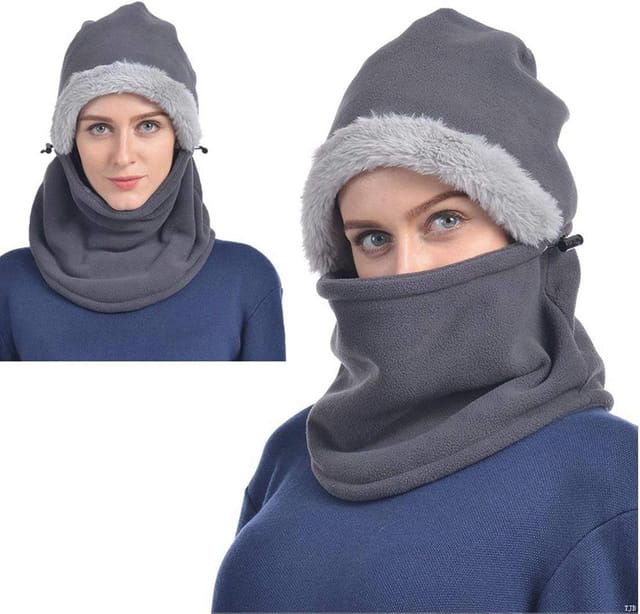 Winter Fleece Kapuze Thermo-skimaske Kaltwetter-gesichtsbedeckung Mützen Unisex (grau)