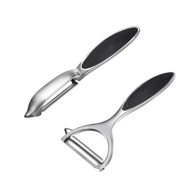 2-teiliger Kartoffelschäler – Schäler Aus Edelstahl Für Karotten, Auberginen, Birnen, Mangos Und Gurken Mit Ergonomischem, Rutschfestem Griff