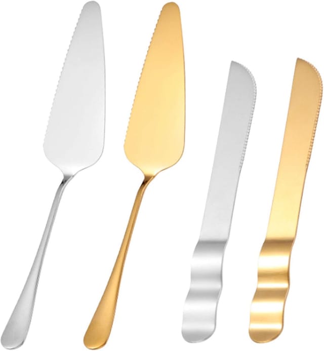 4-teiliges Set Aus Edelstahl-tortenhebern, Pizzaschneidern, Spateln, Rostfreien Torten- Und Kuchenspateln Mit Eleganten Griffen, Geeignet Für Pizzeria-veranstaltungen