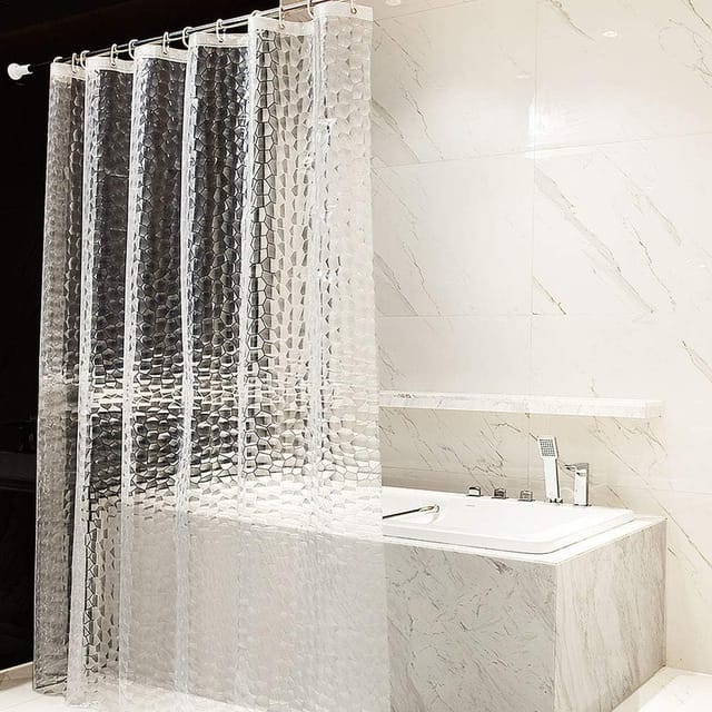 Anti-schimmel-duschvorhang 180 X 180 Cm, Halbtransparent, 0,18 Mm Dick, Wasserdicht, Waschbar, 3d-badevorhang, Pvc-frei