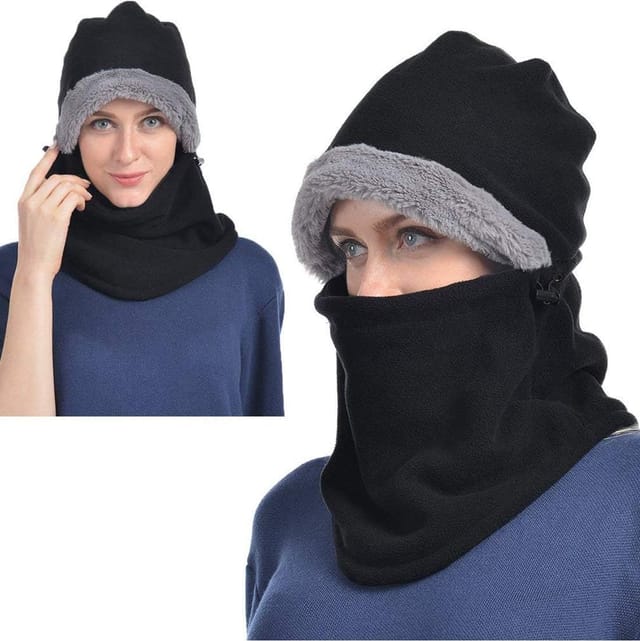 Winter Fleece Kapuze Thermo-skimaske Kaltwetter-gesichtsbedeckung Mützen Unisex (schwarz)
