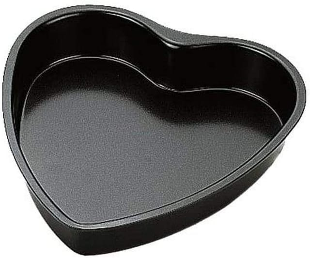 Anode Kuchenform, Antihaft-kuchenform Mit Beweglichem Boden, Herzförmige Aluminiumform - 15 Cm (schwarz)