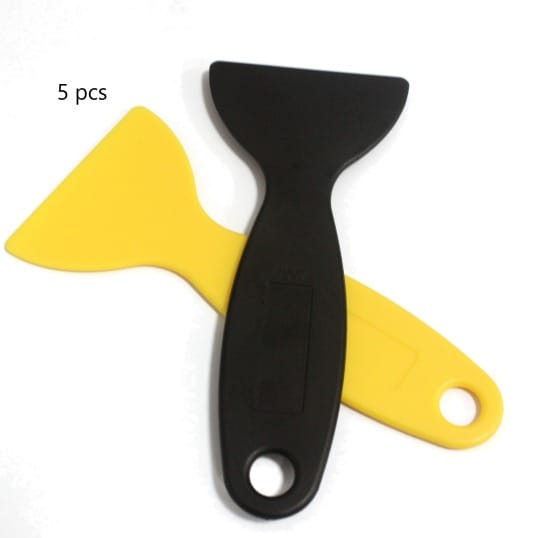 5-teiliges Set Kleiner Schaber F ür Handy- Und Autofolien, Kunststoffspatel, Kleine Schneemesser Zum Reinigen, Kleine Spachtel – Gelb + Schwarz