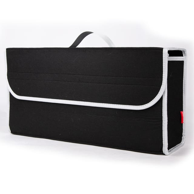 Multifunktionale Kofferraumtasche, Faltbar, Aus Weichem Filz, 50 × 17 × 24 Cm (schwarz)