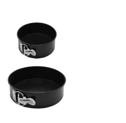 2-teiliges Kuchenform-set (4"/7"), Zweistöckige Runde Kuchenform, Runde Kuchenform Aus Schwarzem Kohlenstoffstahl, Springform Für Kuchen/pizzen/brot (11 Cm + 18,5 Cm)