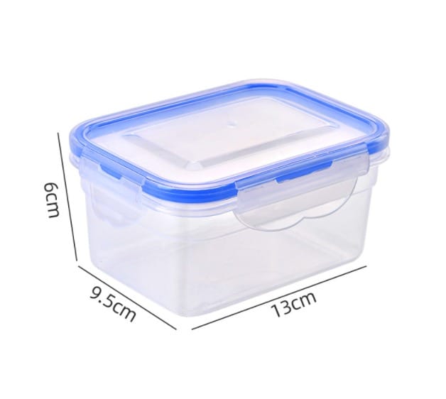 Quadratische Aufbewahrungsbox, Transparenter Kunststoff, 13 X 9,5 X 6 Cm / 17,5 X 13 X 7,5 Cm, 500 Ml (13 X 9,5 X 6 Cm 500 Ml)