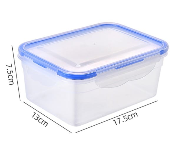 Quadratische Aufbewahrungsbox, Transparenter Kunststoff, 13 X 9,5 X 6 Cm / 17,5 X 13 X 7,5 Cm, 500 Ml (17,5 X 13 X 7,5 Cm, 1100 Ml)