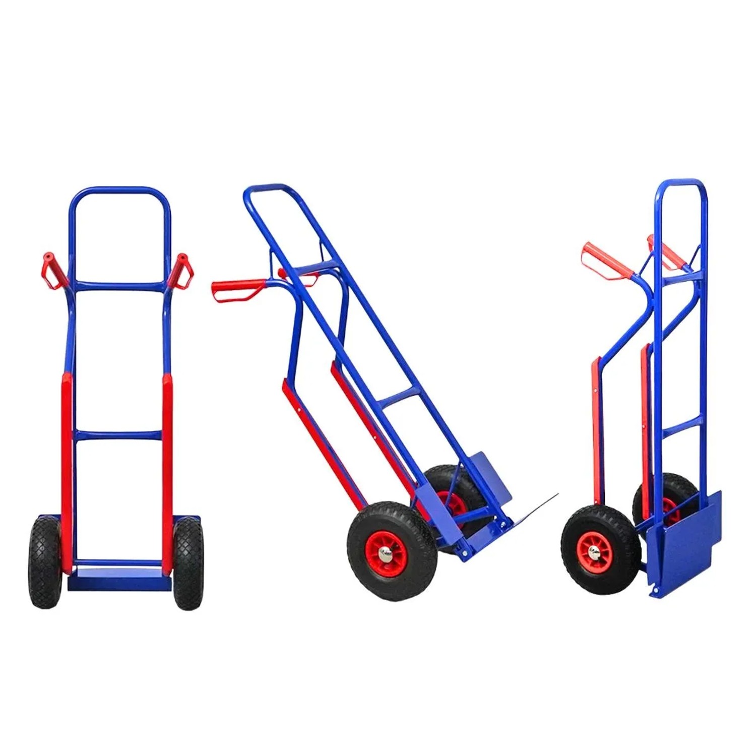 PROREGAL Sackkarre RAGNAR mit Klappbarer Schaufel HxBxT 119 x 42 x 51 cm Tragkraft 200 kg Pannensichere Räder Blau