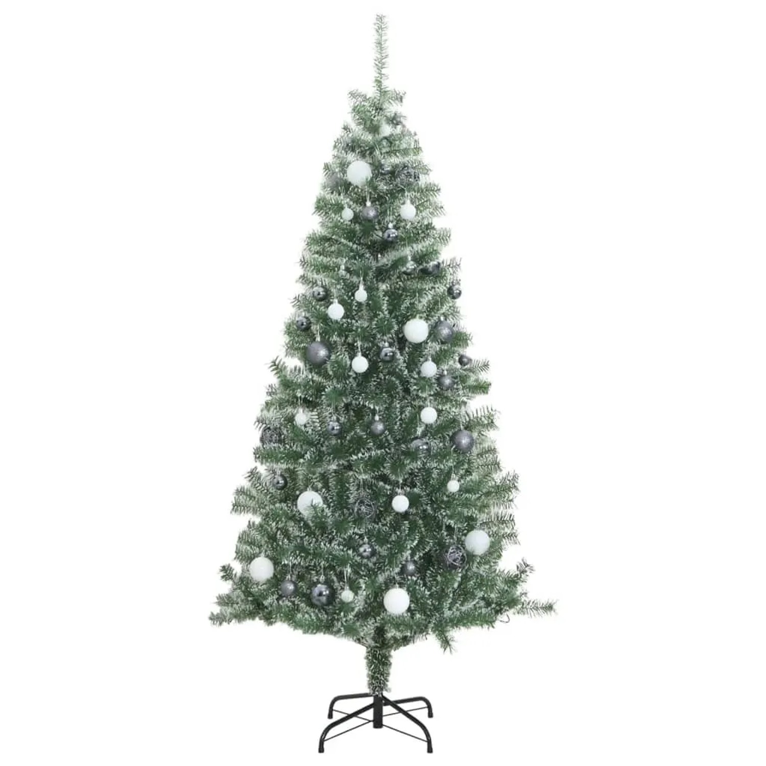 vidaXL Künstlicher Weihnachtsbaum 300 LEDs Kugeln Beschneit 180 cm