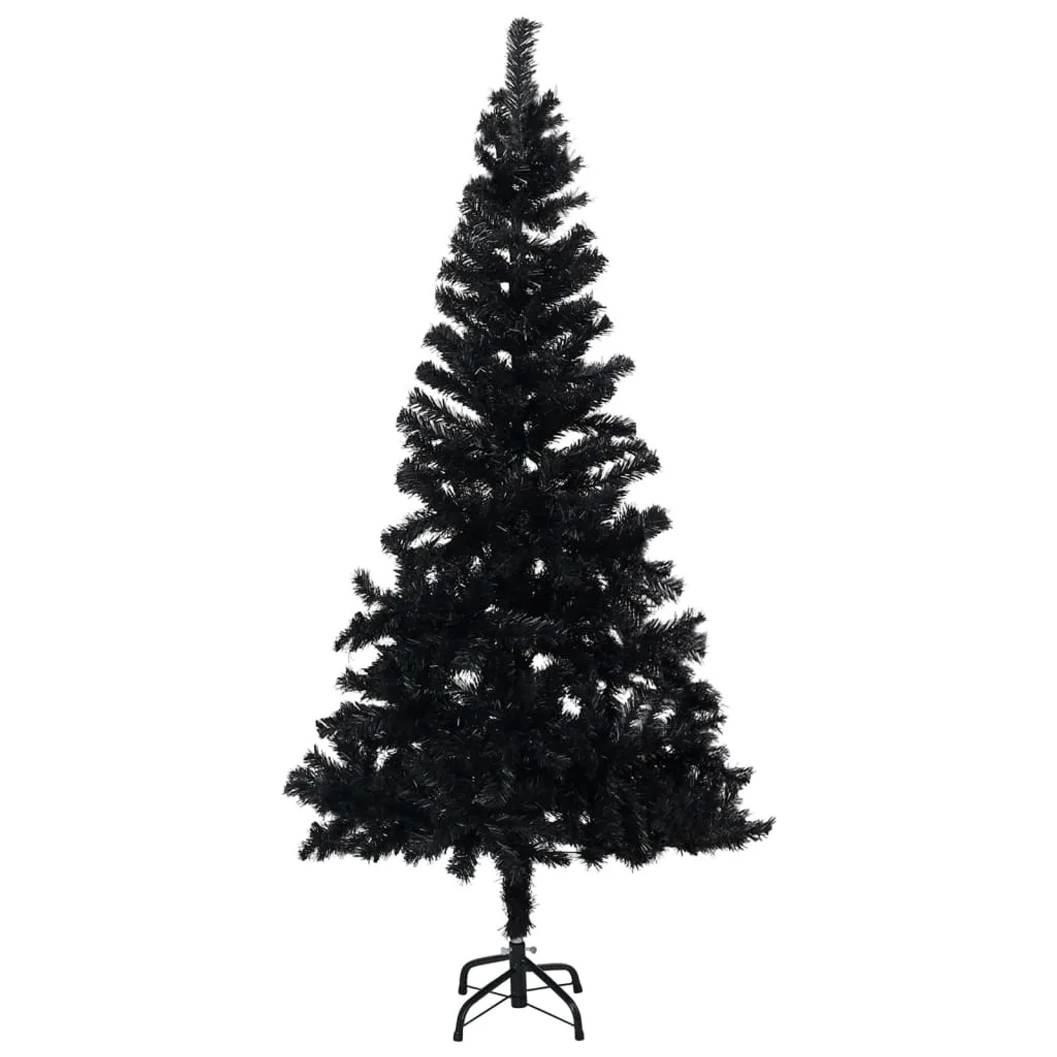 vidaXL Künstlicher Weihnachtsbaum mit LEDs & Kugeln Schwarz 210 cm PVC Modell 2