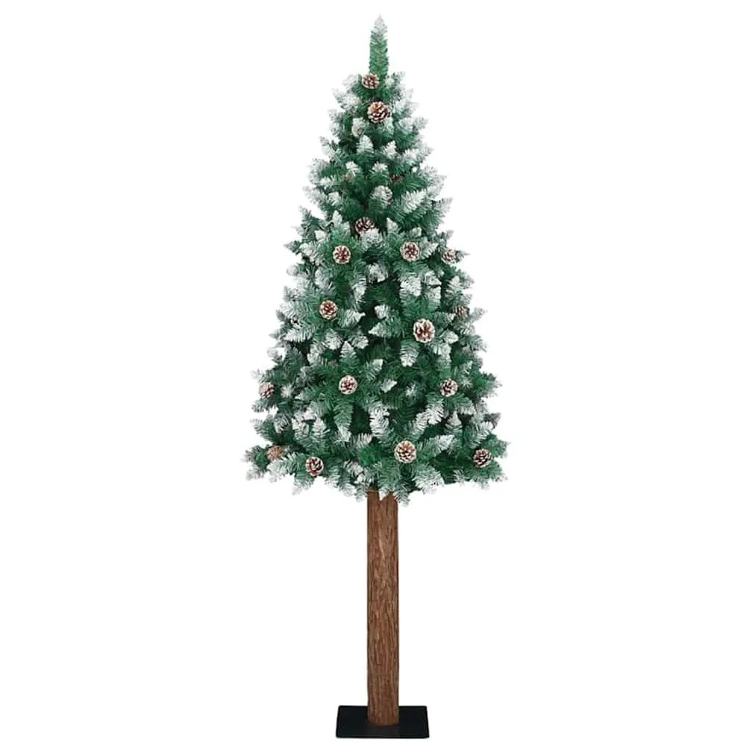 vidaXL Schlanker Weihnachtsbaum mit 300 LEDs Grün und Weiß 180 cm 3394897