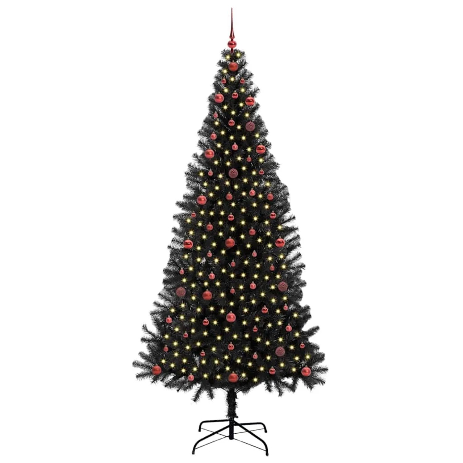 vidaXL Weihnachtsbaum mit 300 LEDs mit Ständer Schwarz 240 cm PVC 3396496