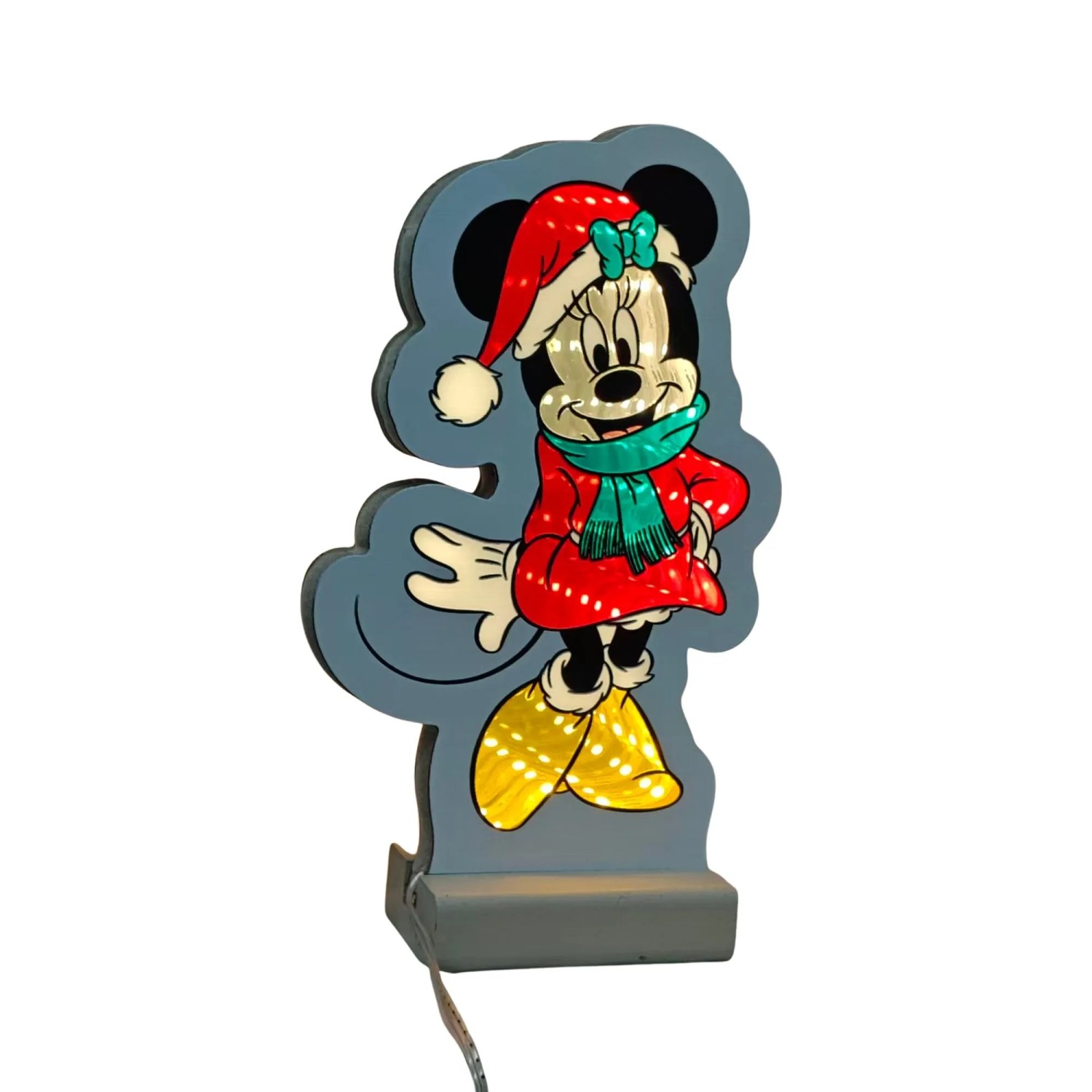 Disney LED-Spiegellicht Minnie mit Weihnachtsmütze Klein 20 cm