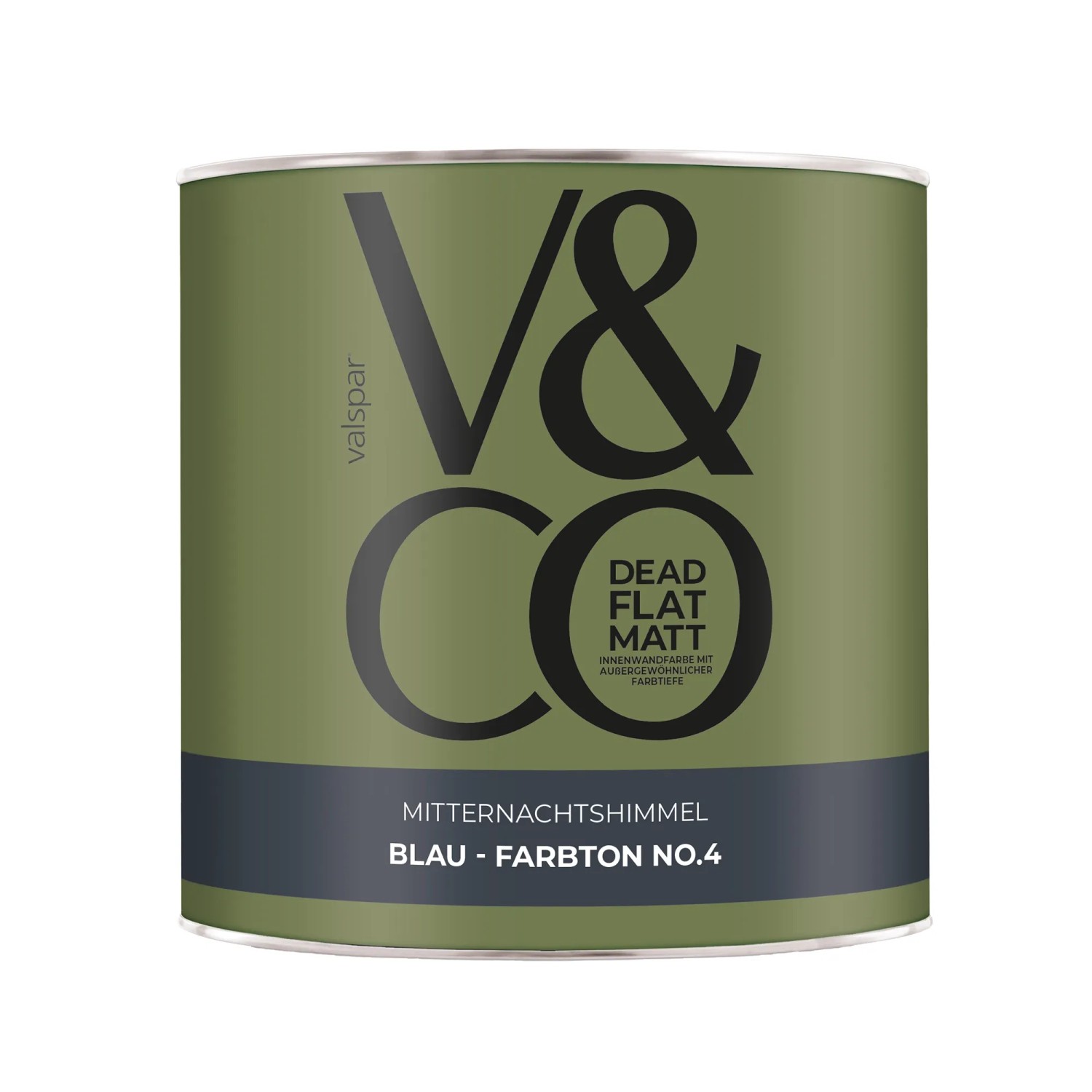 V&CO Premium-Innenfarbe Dead Flat Matt Blau Farbton 4 Mitternachtshimmel 2,5,