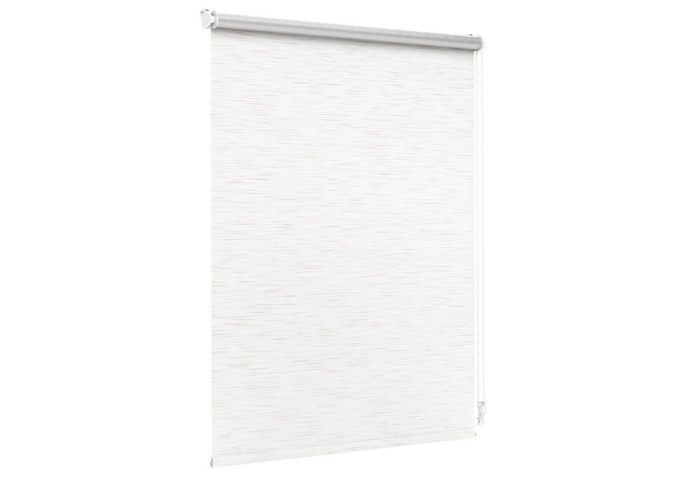 Verdunklungsrollo Thermorollo, 30 x 130 cm, weiß-strukturiert [Stoffbreite 26,6 cm], jalousiescout, verdunkelnd, ohne Bohren, freihängend, Klemmfix, Thermo-Rollo Vollverdunkelnd Thermo-Beschichtung, energiesparend Bild 5