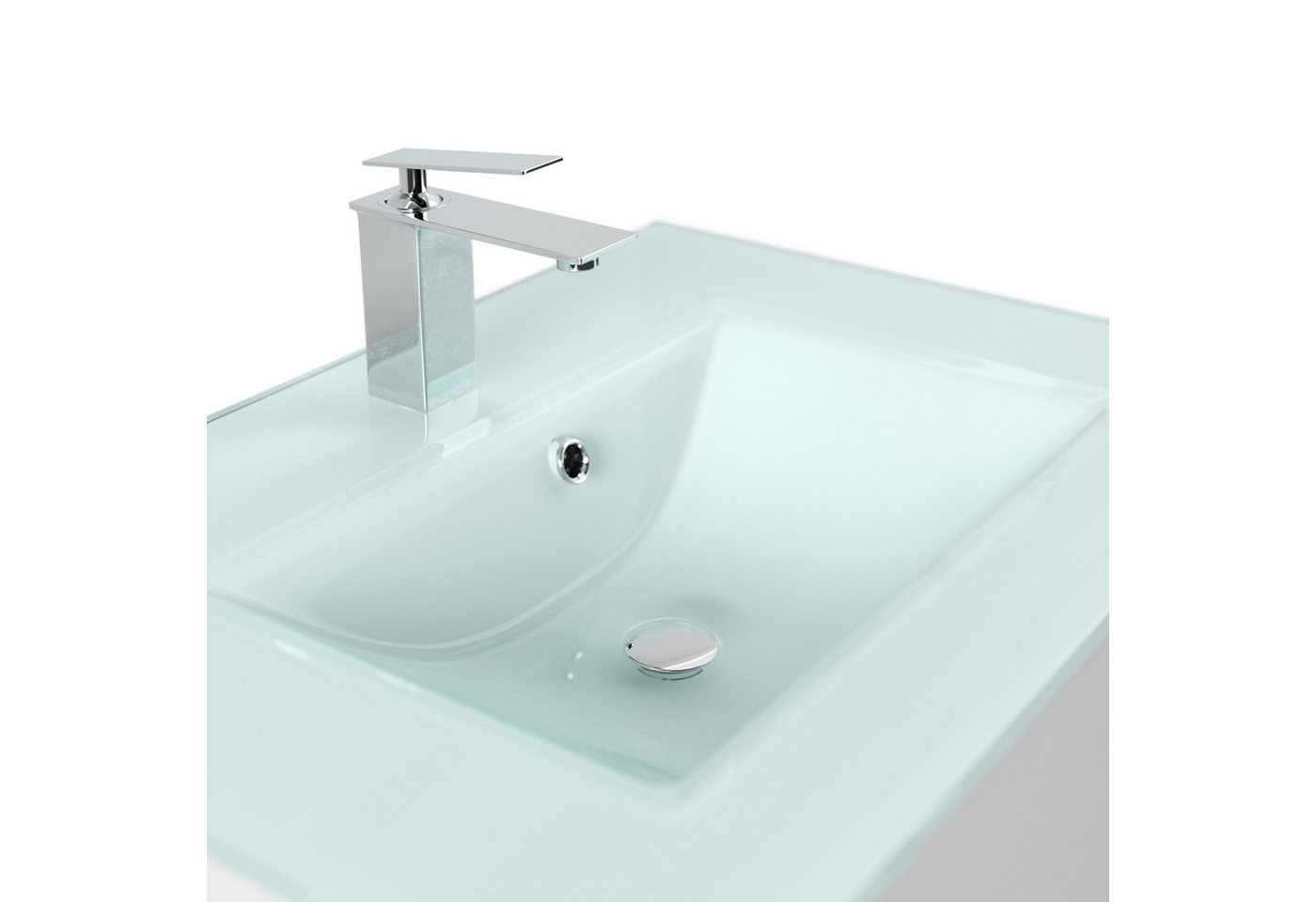 Magnolia Home Waschtisch Badmöbel Lina & Waschtisch 70cm 2 Greifraum SoftClose Auszüge weiss ho Bild 5