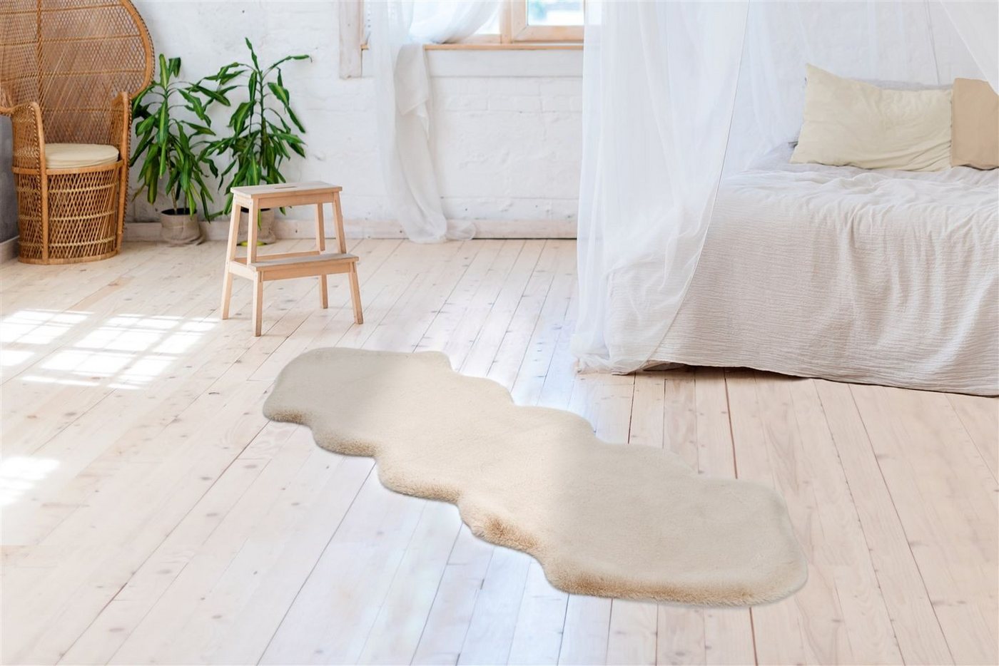 Teppich Boss Hochflor-Teppich Hochflor Teppich Robert Double Sheepskin 325 in Creme, rechteckig, Höhe: 35 mm, In Handarbeit gefertigt, extra weich, rutschfest und strapazierfähig