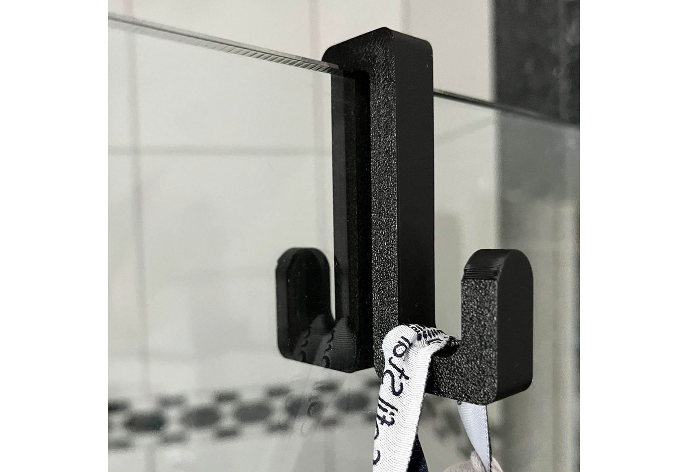 TSB Werk Handtuchhaken Handtuchhaken Duschtür Halter Duschkabine, (4-St), Handtuchhalter, Kleiderhaken, Doppel Bild 4
