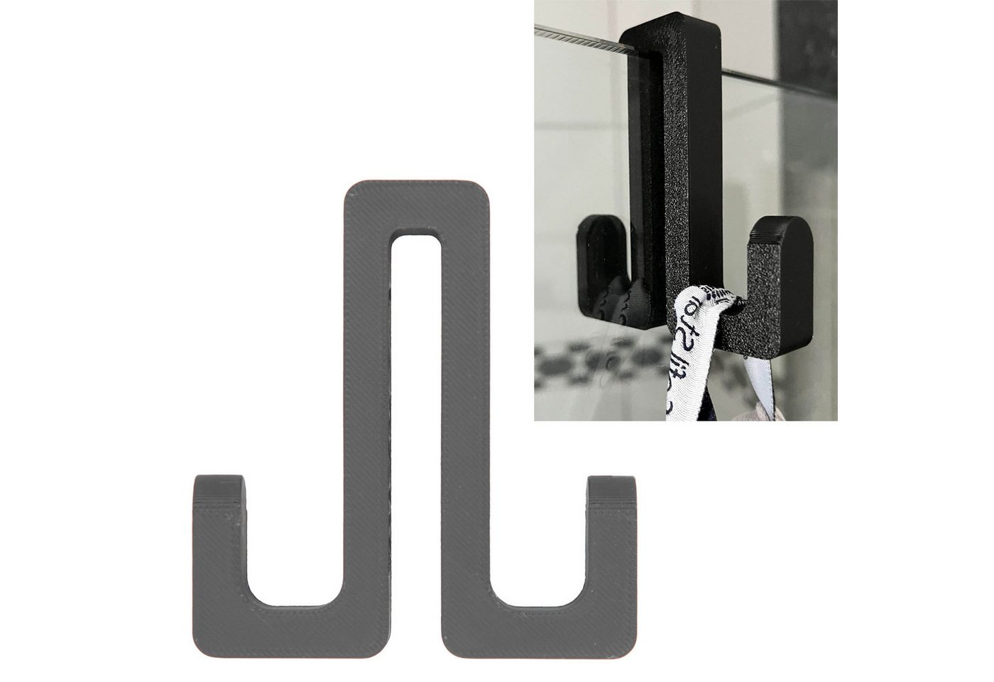 TSB Werk Handtuchhaken Handtuchhaken Duschtür Halter Duschkabine, (4-St), Handtuchhalter, Kleiderhaken, Doppel Bild 5
