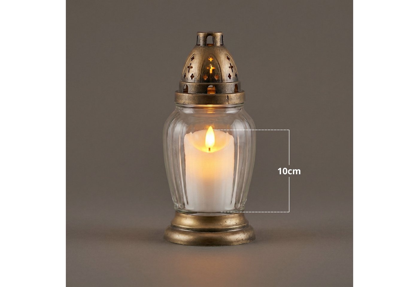 Sarcia.eu LED-Kerze Weiße LED-Kerze mit Flammeneffekt für Grablichter, 10 cm Bild 2