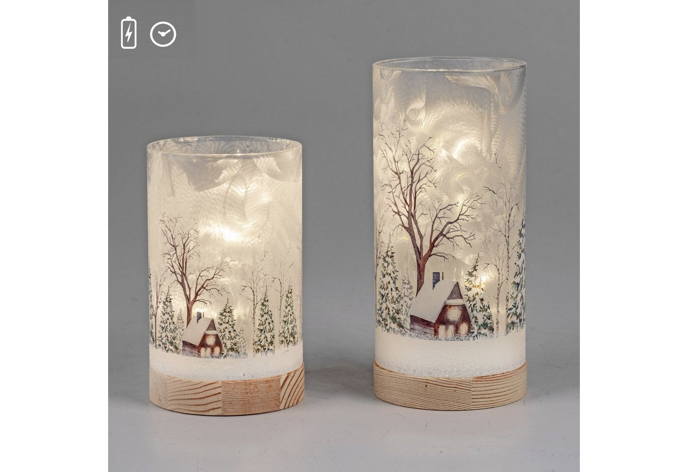 formano LED Dekolicht Winterlandschaft Weihnachtsdeko, LED, Mit Timerfunktion, Weiß, Winterlandschaft, H: 20cm Bild 4
