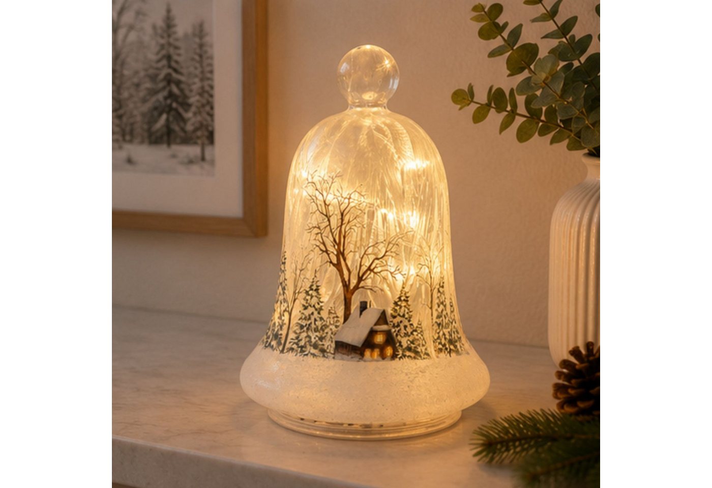 formano LED Dekoobjekt Winterlandschaft Weihnachtsdeko, LED, Mit Timerfunktion, Weiß, Winterlandschaft, H: 17cm