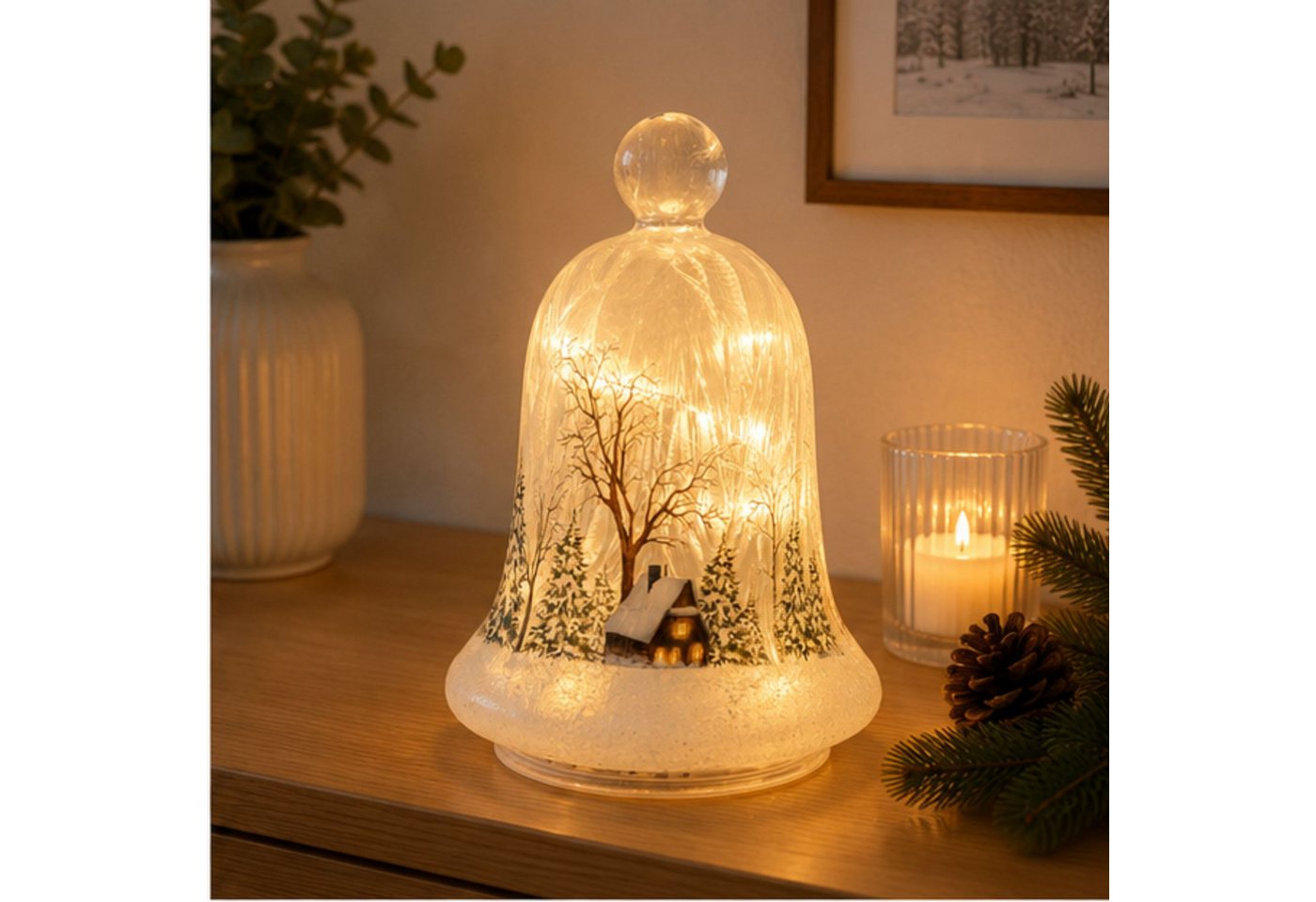 formano LED Dekoobjekt Winterlandschaft Weihnachtsdeko, LED, Mit Timerfunktion, Weiß, Winterlandschaft, H: 17cm Bild 3
