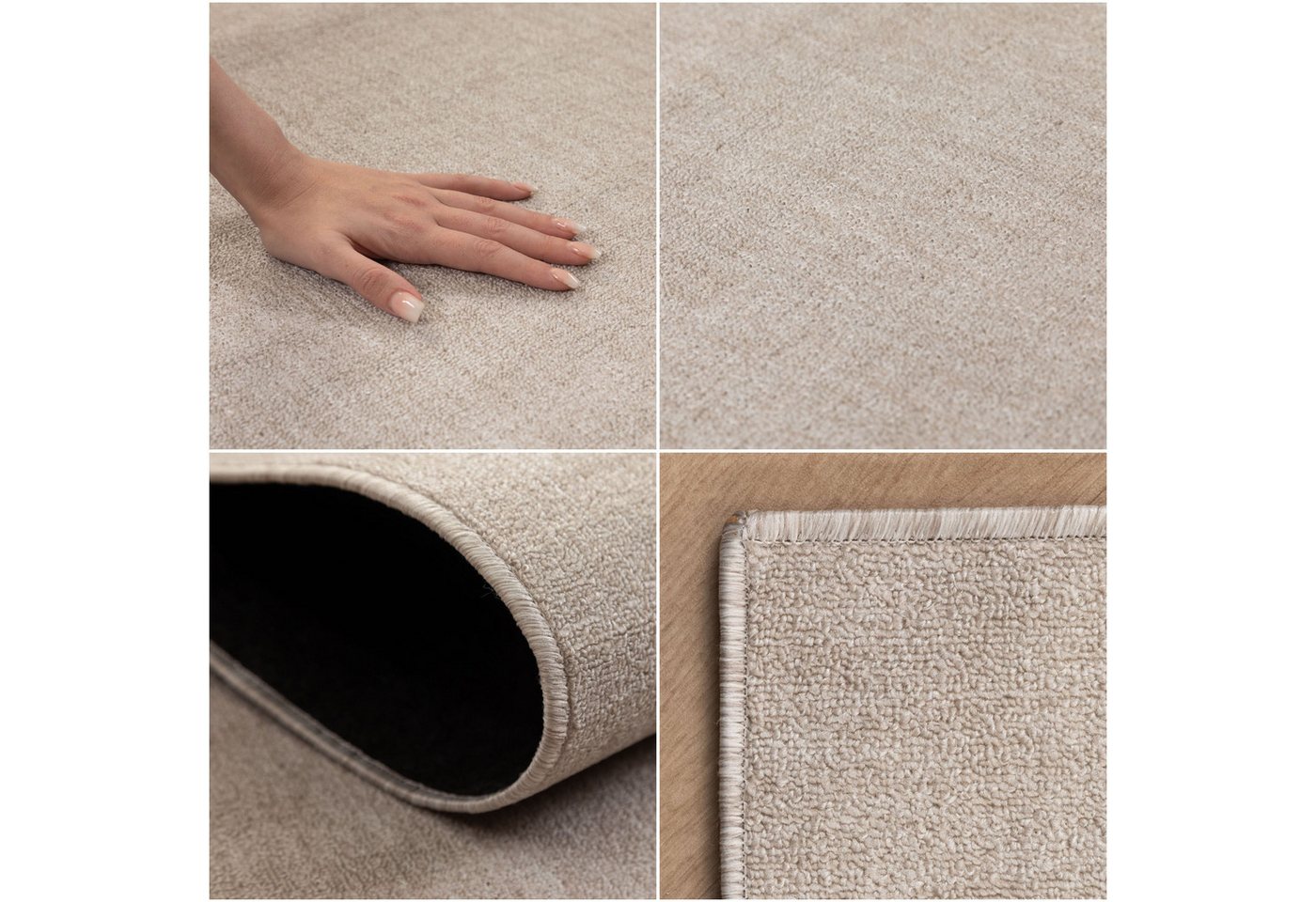 SIMPEX24 Teppich Unicolor - Einfarbig, Rechteckig, Höhe: 7 mm, Kurzflor Schlingen Teppich Wohnzimmer Einfarbig Modern Teppiche Bild 3