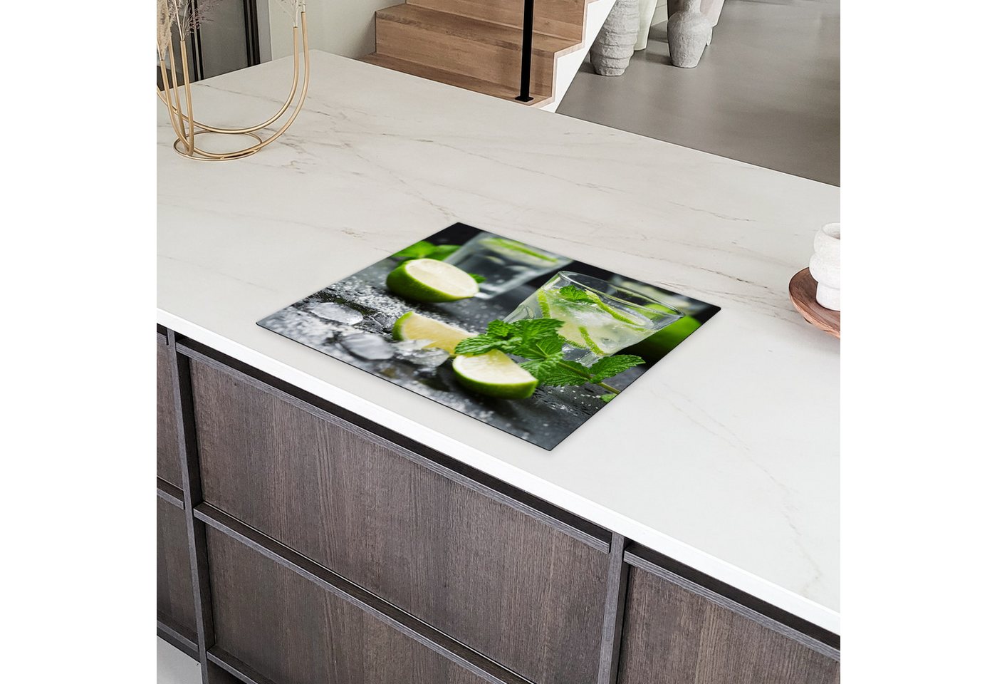 MuchoWow Herd-Abdeckplatte Getränk - Weinglas - Obst, Vinyl, (1 tlg), Abdeckung Induktionskochfeld Schutzmatte, Küche Deko, 65x52 cm Bild 2