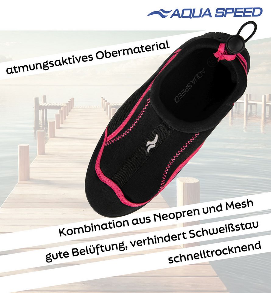 Aqua Speed Kinder Badeschuhe Gr. 36 – Schnell trocknend & komfortabel Wasserschuh (Kinder Aqua-Schuh-Set – Leicht, trittsicher & pflegeleicht) Schnelltrocknend & weich – Kinder-Badeschuh-Set für die Ferien