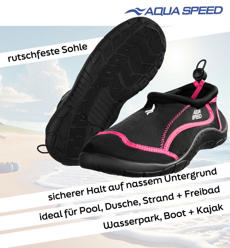 Aqua Speed Kinder Badeschuhe Gr. 36 – Schnell trocknend & komfortabel Wasserschuh (Kinder Aqua-Schuh-Set – Leicht, trittsicher & pflegeleicht) Schnelltrocknend & weich – Kinder-Badeschuh-Set für die Ferien Bild 4