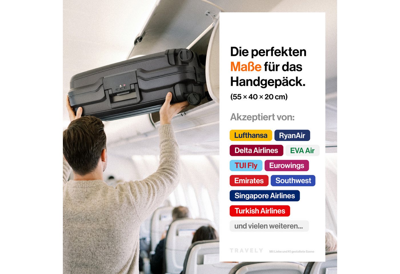 Travely Koffer Polypropylen Koffer Set - 3 teiliges Kofferset, XL + L + M, 4 Rollen, Designed in Germany, austauschbare Griffe und Rollen Bild 5