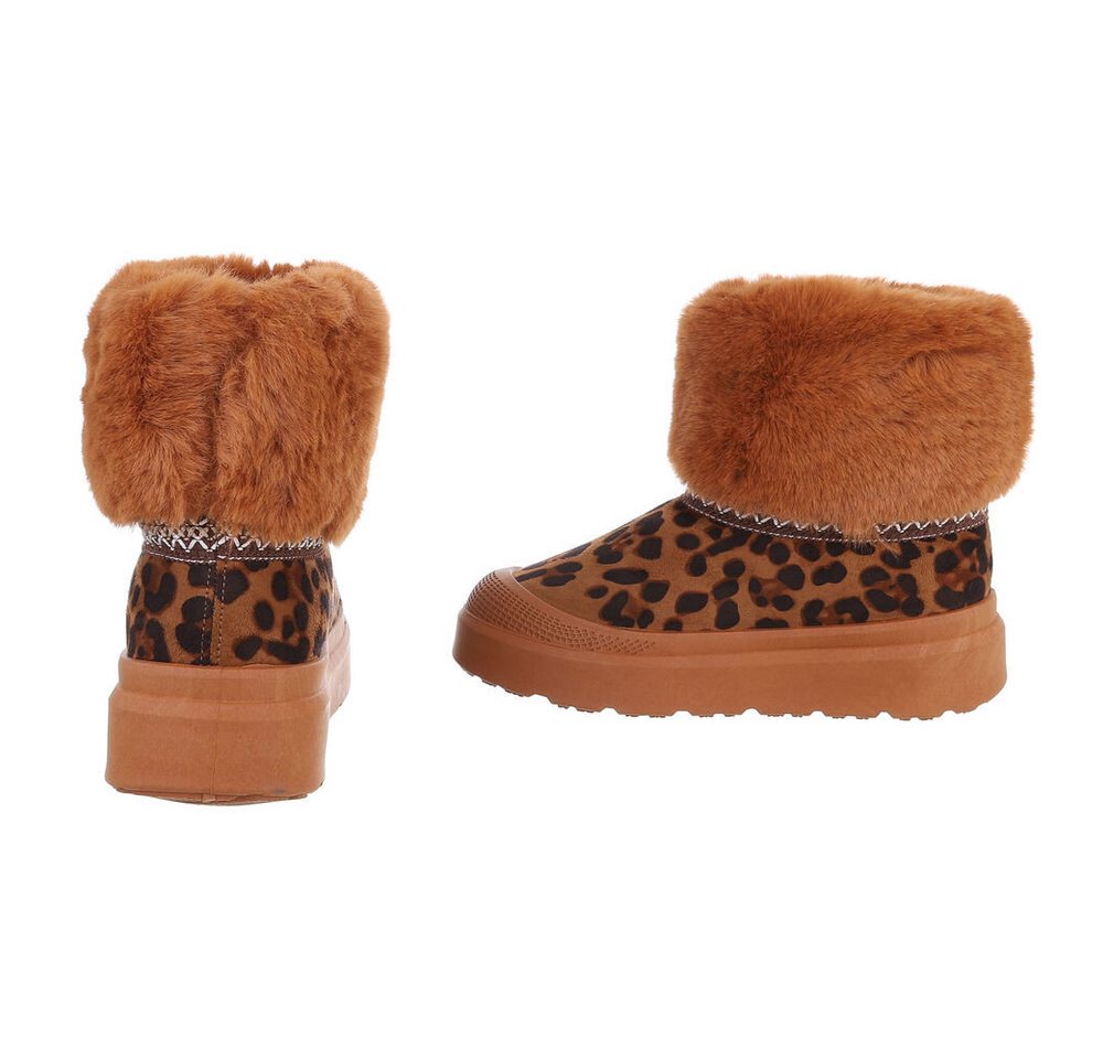 Ital-Design Damen Snowboots Freizeit Snowboots (87531731) Flach Stiefeletten in Leo Bild 5