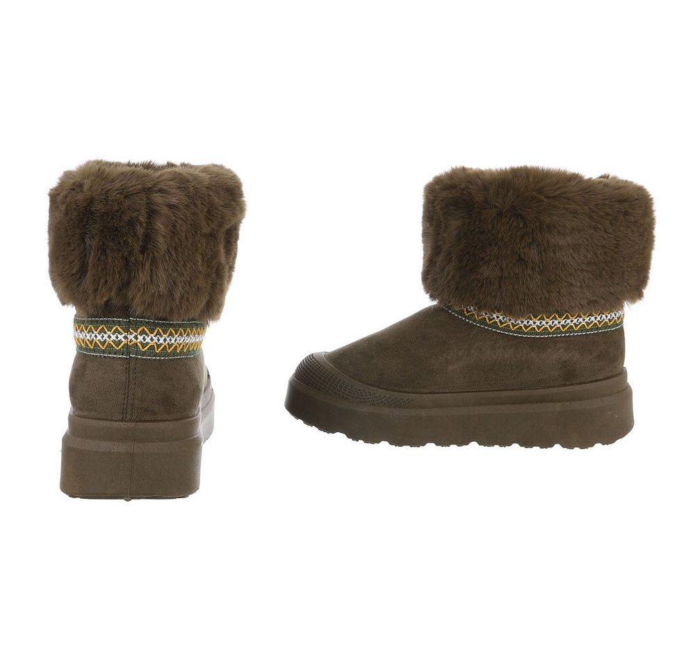 Ital-Design Damen Snowboots Freizeit Snowboots (87531749) Flach Stiefeletten in Olive Bild 5