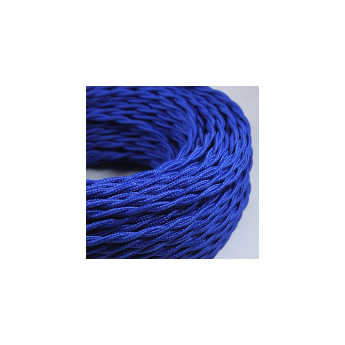 100-m-rolle Vintage-textilkabel Geflochten Blau