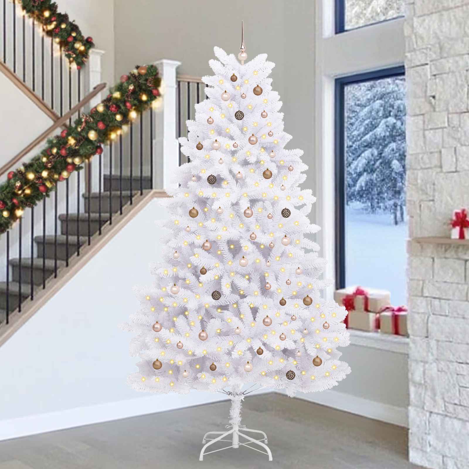 Vidaxl Artificial Christmas Tree 300 Cm Pvc And Metal White